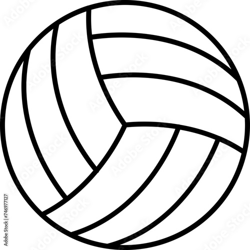 Isolated Volleyball Icon in Black Outline.