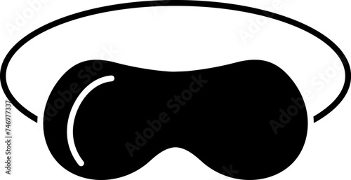 Sleeping mask icon in black color.