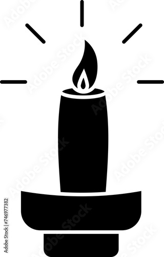 Vector illustration of burning candle icon.