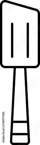Isolated Rubber Spatula Icon in Black Outline.
