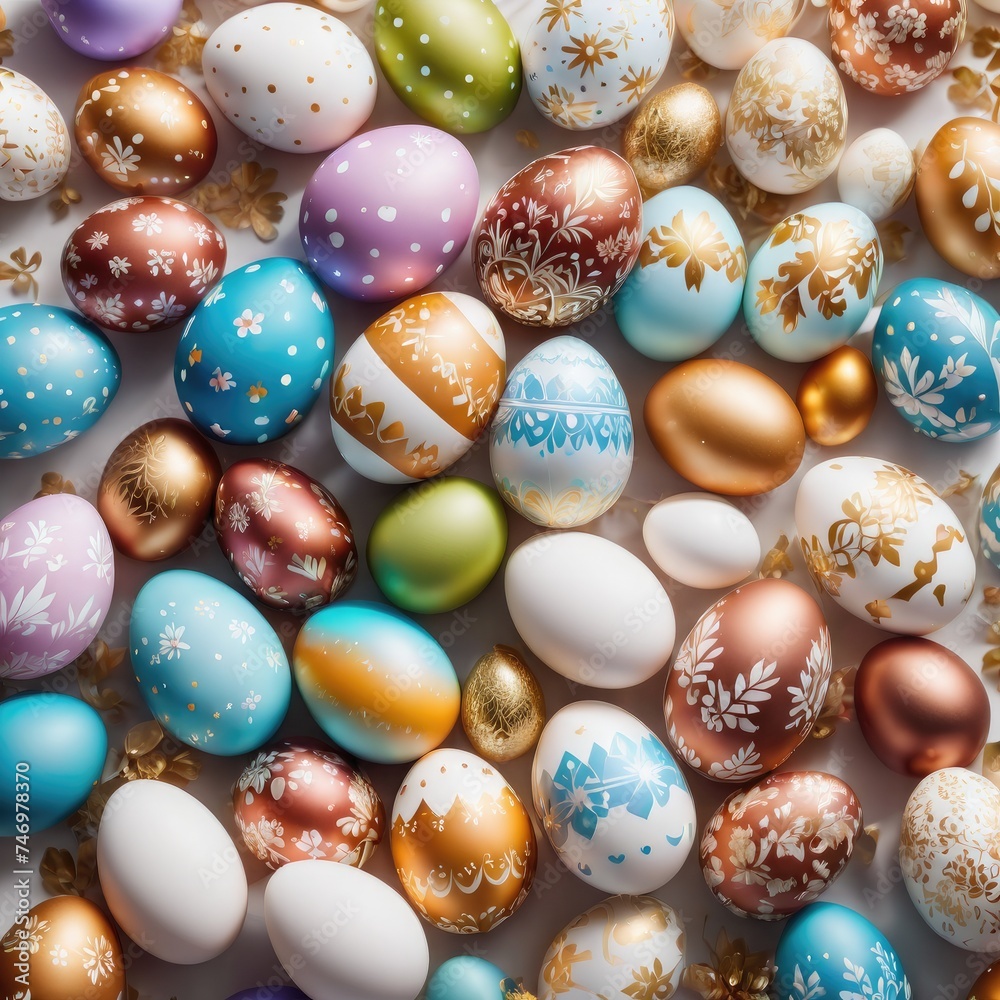 Easter eggs in a basket, Easter egg wallpaper, Easter egg background, easter on white isolate, colorful Easter egg wallpaper,