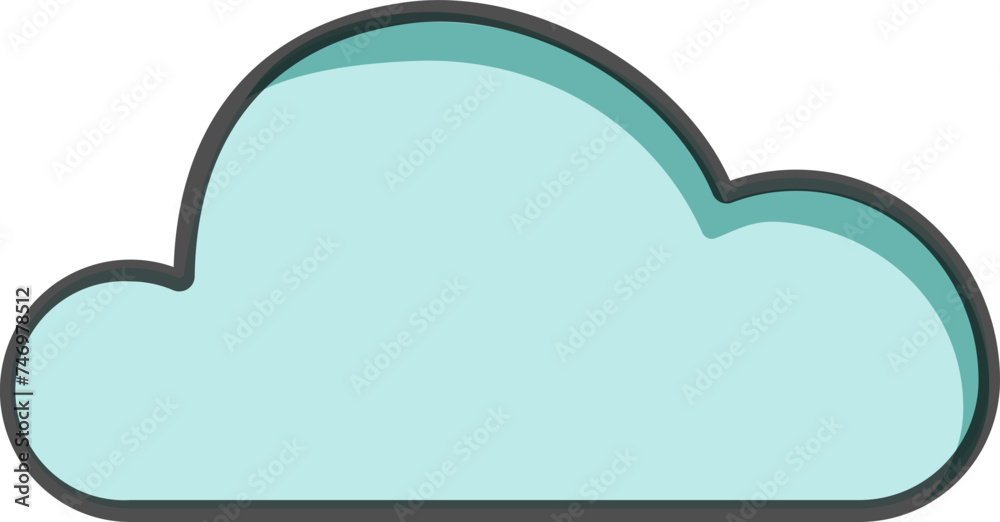 Flat style Cloud icon in blue color. Flat style Cloud icon in blue color.