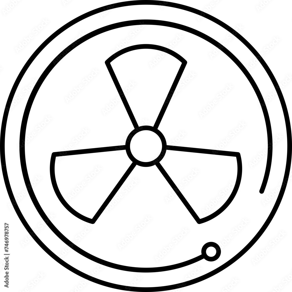 Flat style Nuclear icon in thin line art. Flat style Nuclear icon in thin line art.