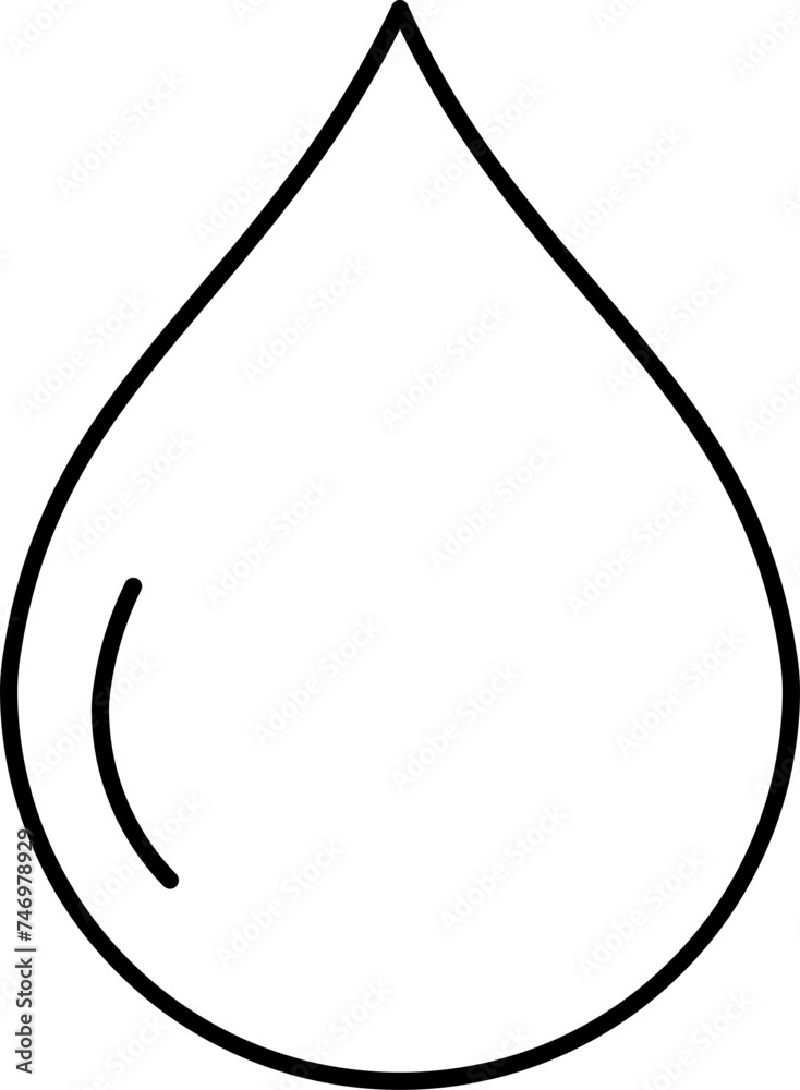 Black line art illustration of Drop icon.
