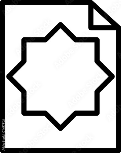 Paper Star icon in black line art.