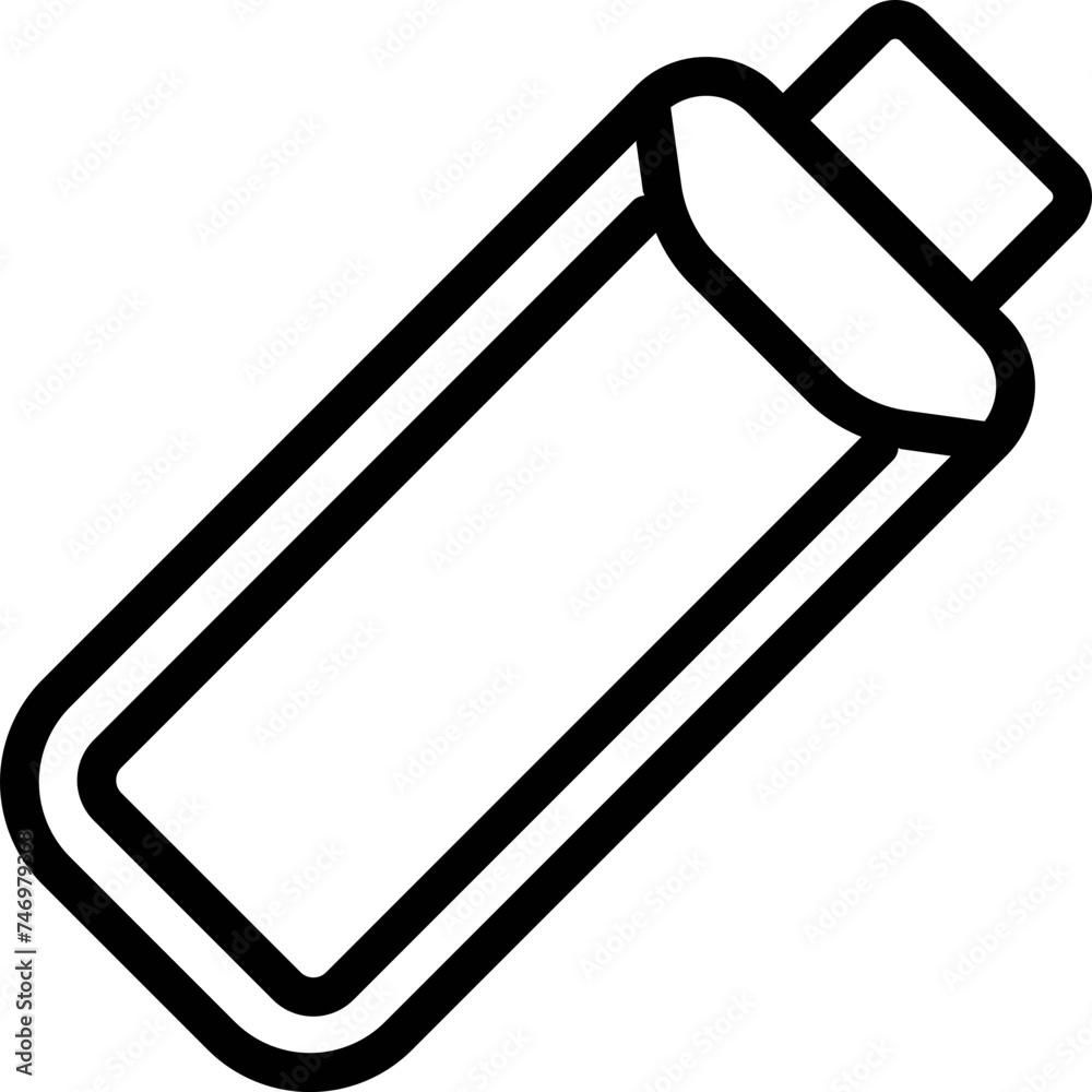 Isolated Pen Drive Icon in Thin Line Art. Isolated Pen Drive Icon in Thin Line Art.