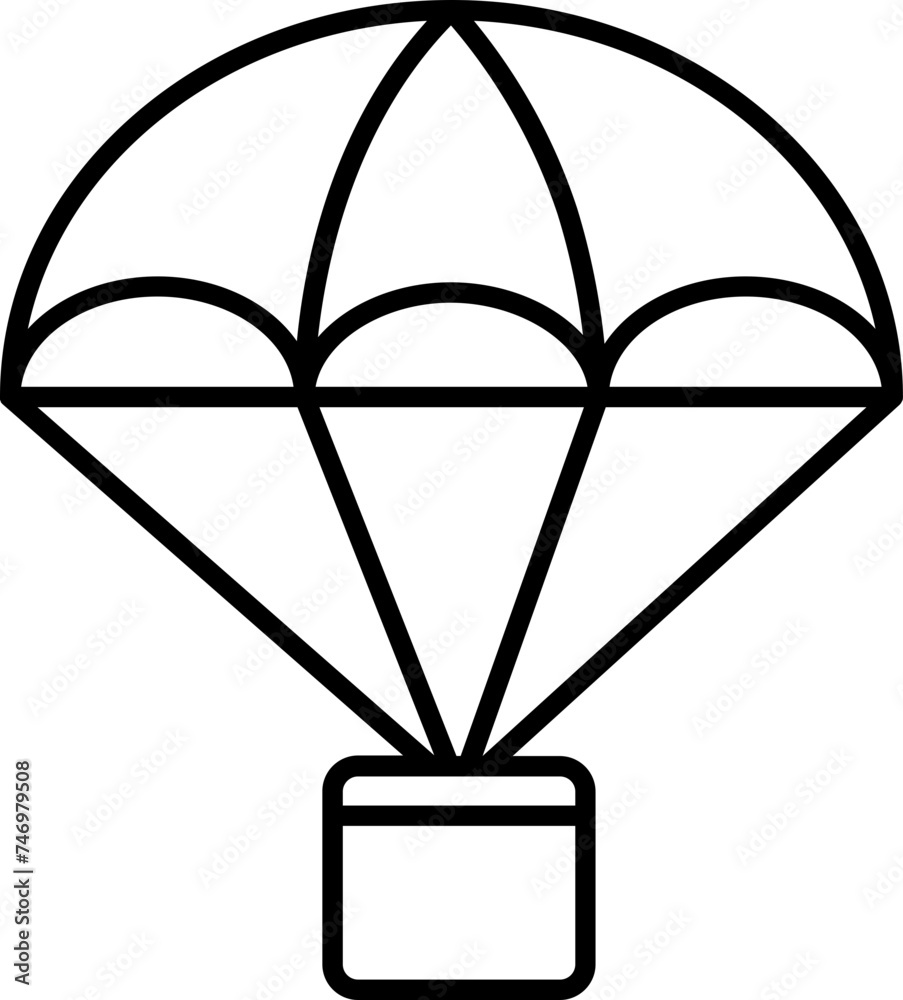 Hot Air Balloon Icon In Black Line Art. Hot Air Balloon Icon In Black Line Art.