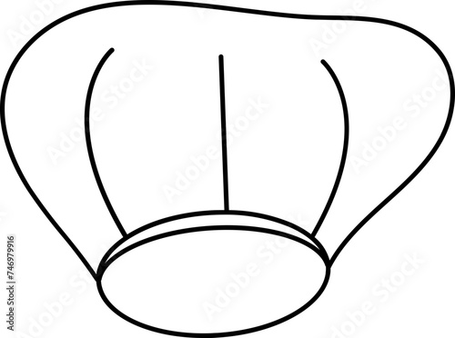 Medical or Bouffant Cap Icon in Black Line Art.