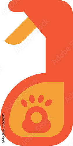 Flat style Animal spray bottle icon or symbol.