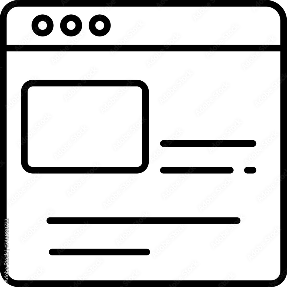 Flat style Web page icon in line art.