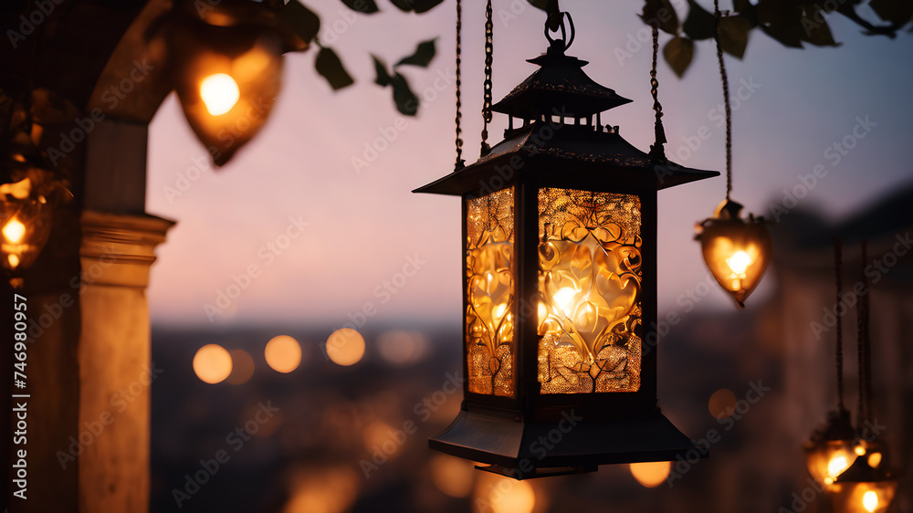 A radiant heart-shaped lantern suspended in the air, casting a warm and gentle glow. It symbolizes the light of love and the gift of warmth that comes from the heart