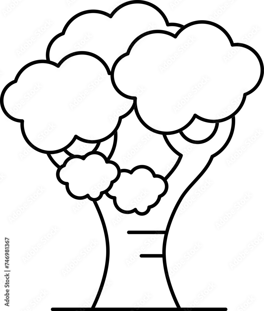 Black outline Tree icon on white background. Black outline Tree icon on white background.