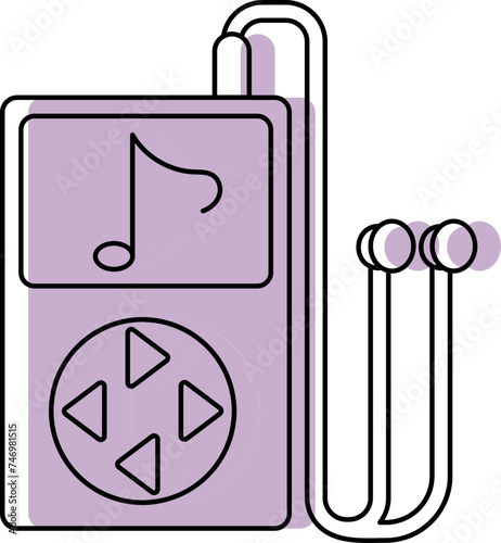 MP3 Player Or Ipod Icon in Purple Color.