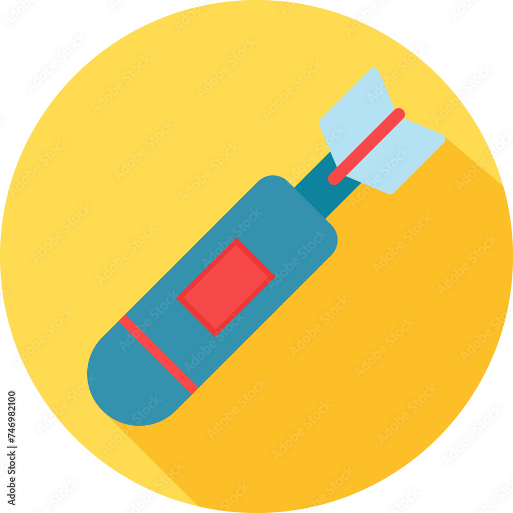 Illustration of Missile icon in flat style. Illustration of Missile icon in flat style.