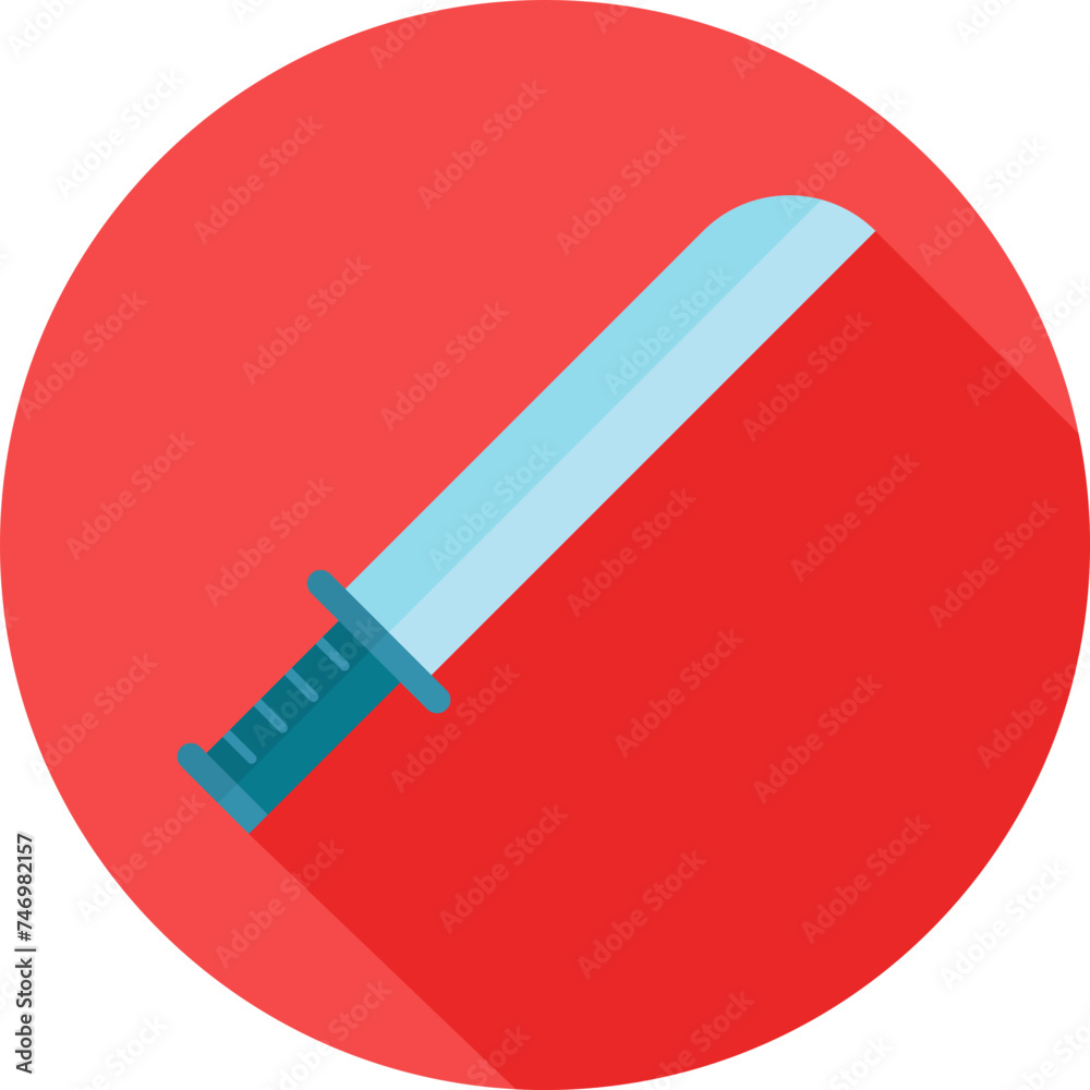 Isolated Knife icon in blue color on red color background. Isolated Knife icon in blue color on red color background.