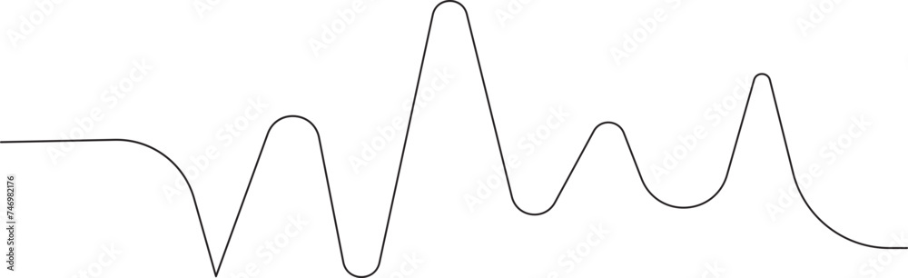 Music Frequency Icon In Thin Line Art. Music Frequency Icon In Thin Line Art.