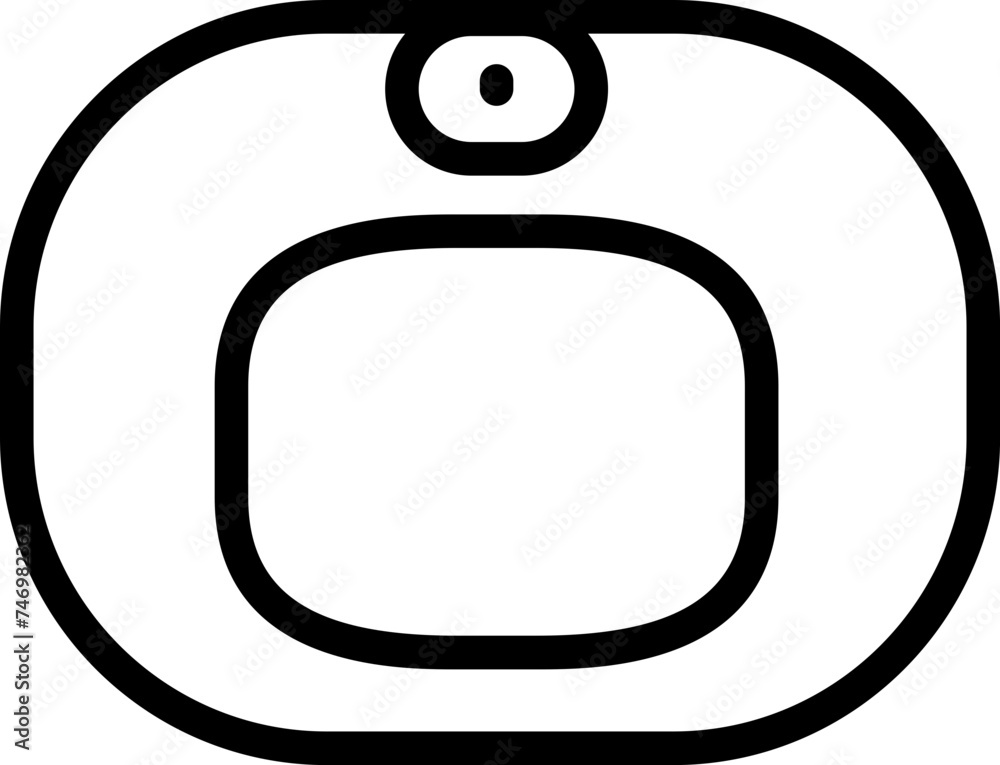 Weight machine icon in black line art. Weight machine icon in black line art.