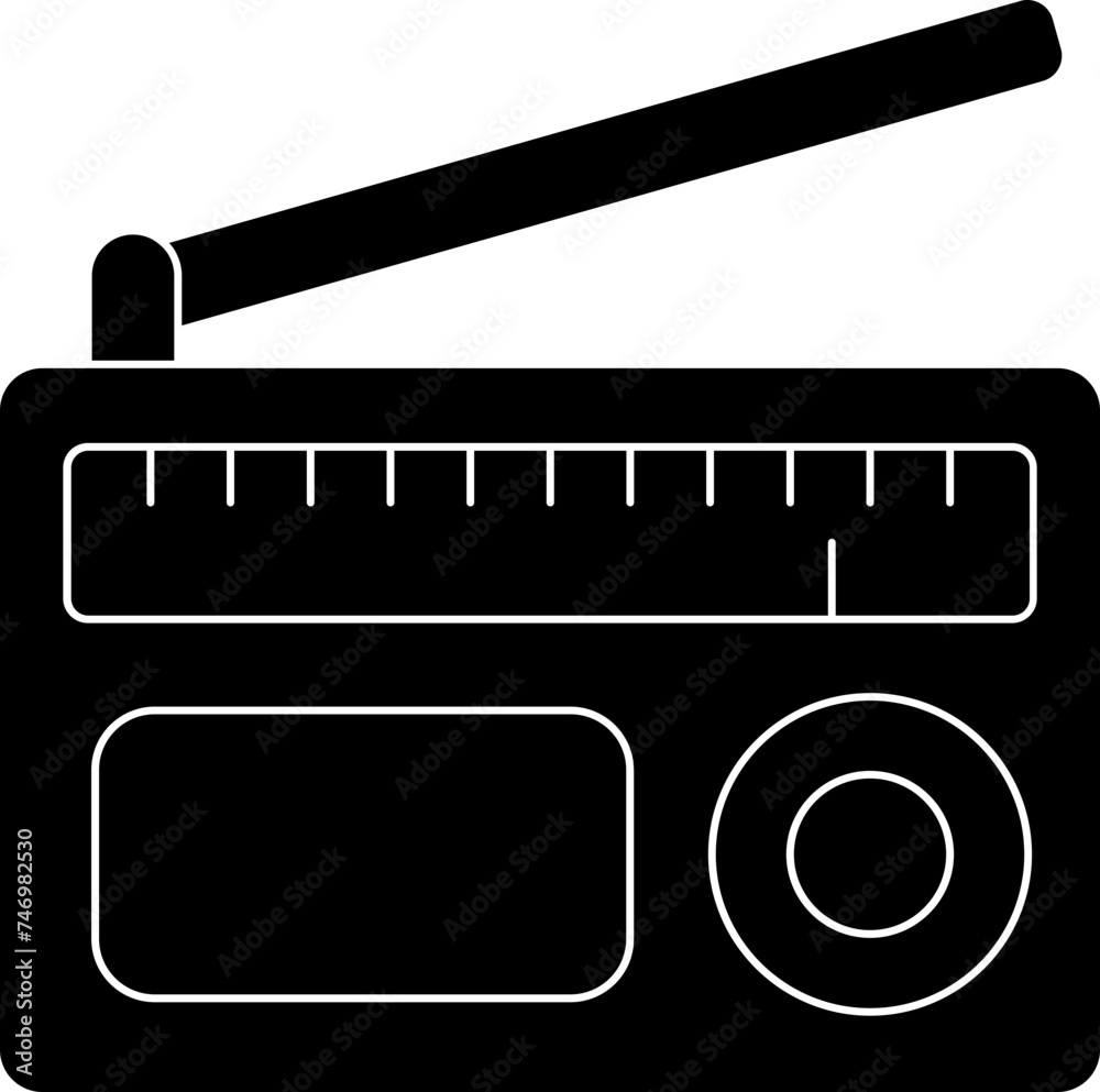 Radio Icon In Black And White Color. Radio Icon In Black And White Color.
