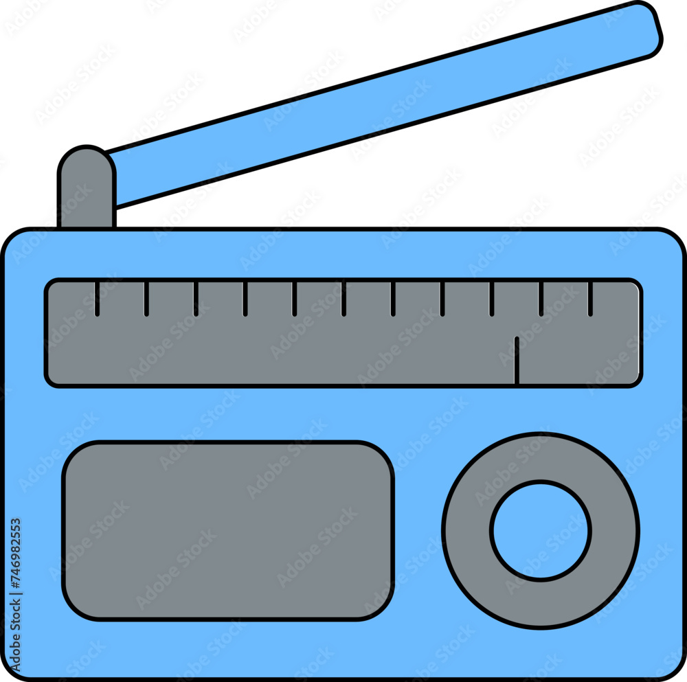 Radio Icon In Blue And Gray Color. Radio Icon In Blue And Gray Color.