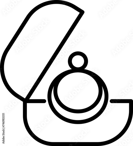 Illustration of Ring box icon in line art.