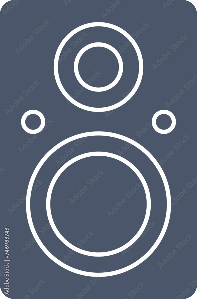 Illustration Of Speaker Icon In Blue And White Color. Illustration Of Speaker Icon In Blue And White Color.