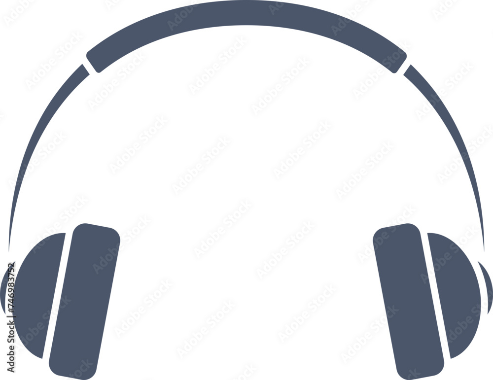 Obraz premium Headphone Icon Or Symbol In Blue And White Color.