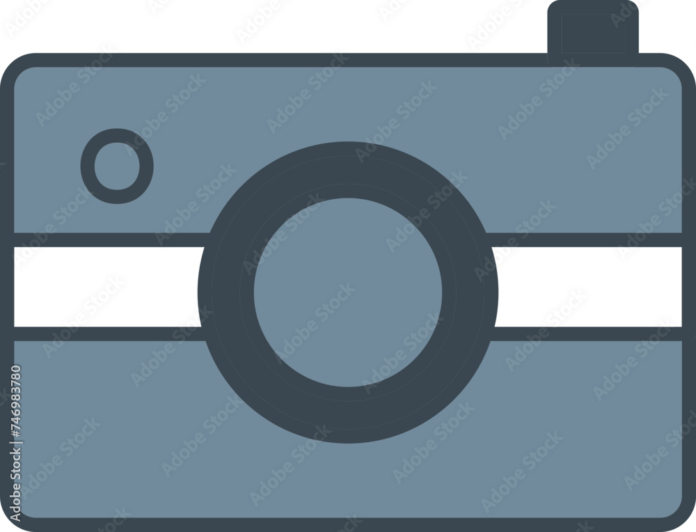 Camera Icon In Gray And White Color. Camera Icon In Gray And White Color.