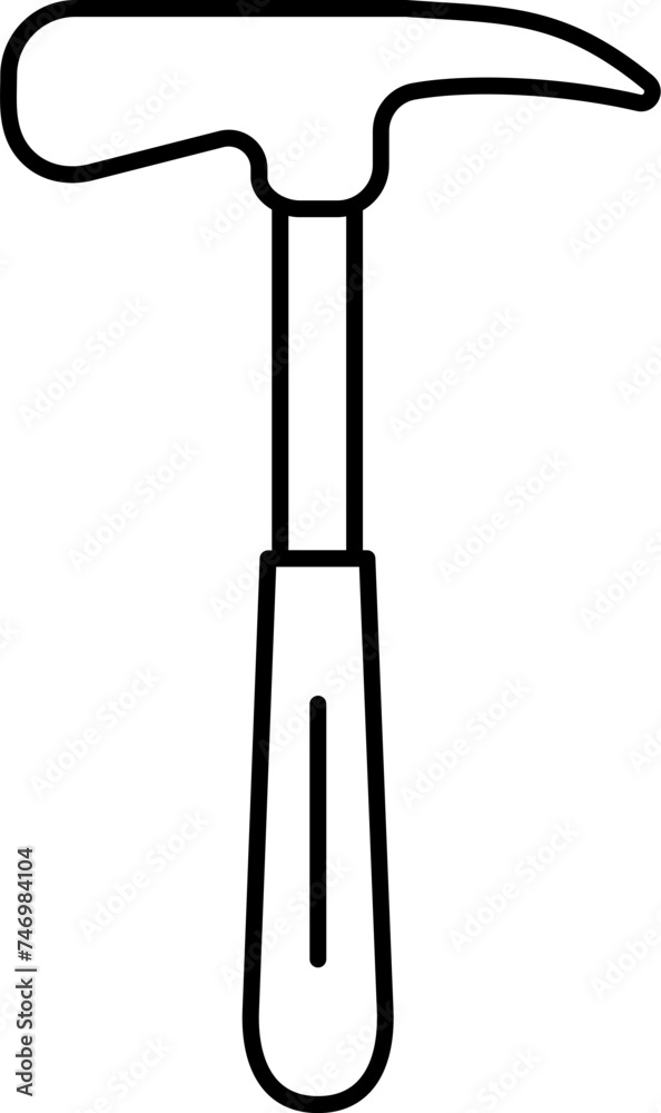 Isolated Nail hammer icon in line art. Isolated Nail hammer icon in line art.