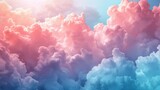Ethereal clouds drift lazily against a backdrop of soft pop-art wallpaper