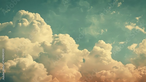 Pastel-hued clouds drift lazily on this soft pop-art wallpaper photo