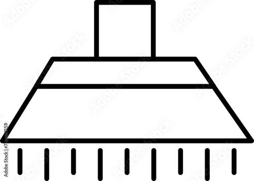 Chimney or Exhaust hood icon in line art.