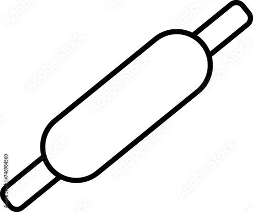 Line art Rolling pin icon in flat style.