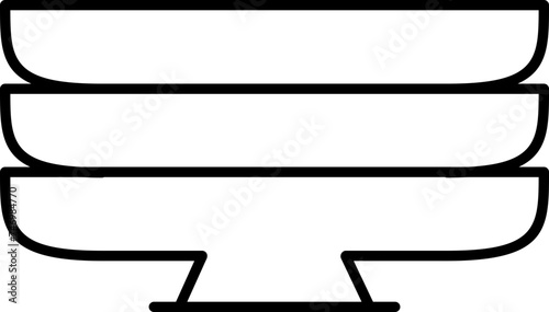 Line art Plates icon in flat style.