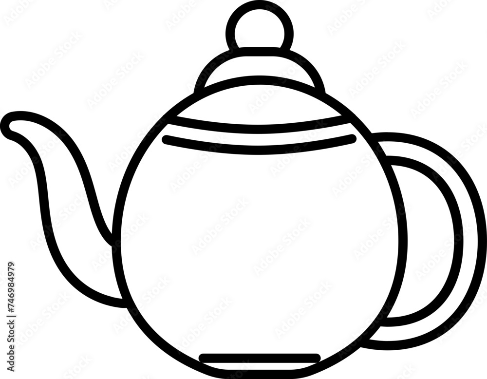 Obraz premium Kettle Icon In Line Art. 