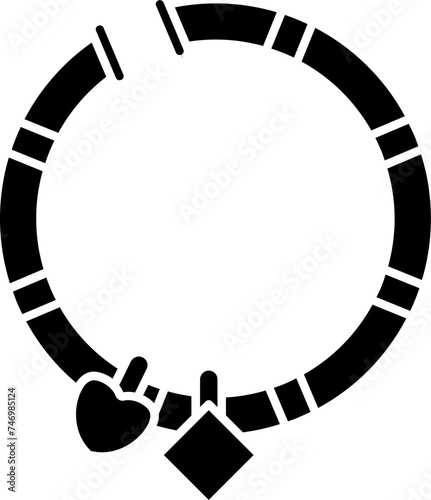 Flat Style Bracelet Icon In B&W Color.