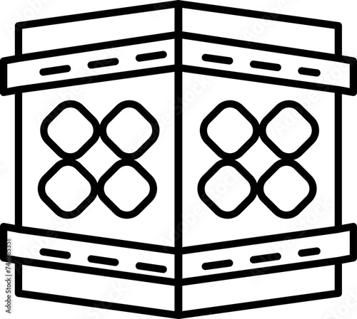 Flat Style Mecca Madina icon in black line art.