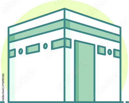 Mecca Madina icon in green and white color.