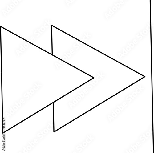 Line Art Illustration of Fast Forward Button Icon In Line Art.