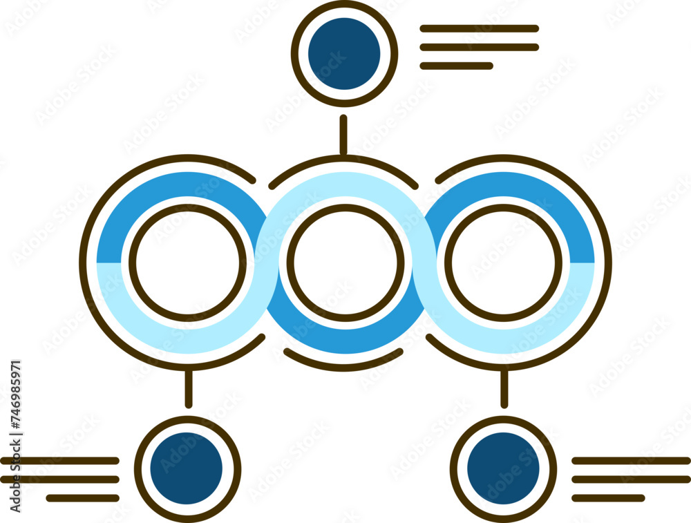 Flat Style Timeline Infographic Loop Chart icon in blue color.