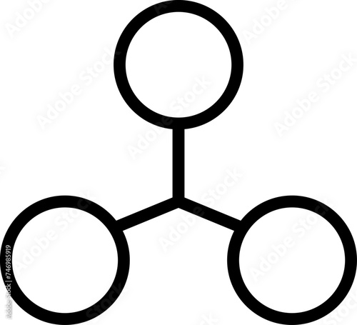 Flat style Hierarchical icon in line art.
