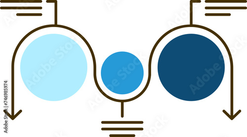 Timeline Infographic Loop Chart icon in black and blue color.