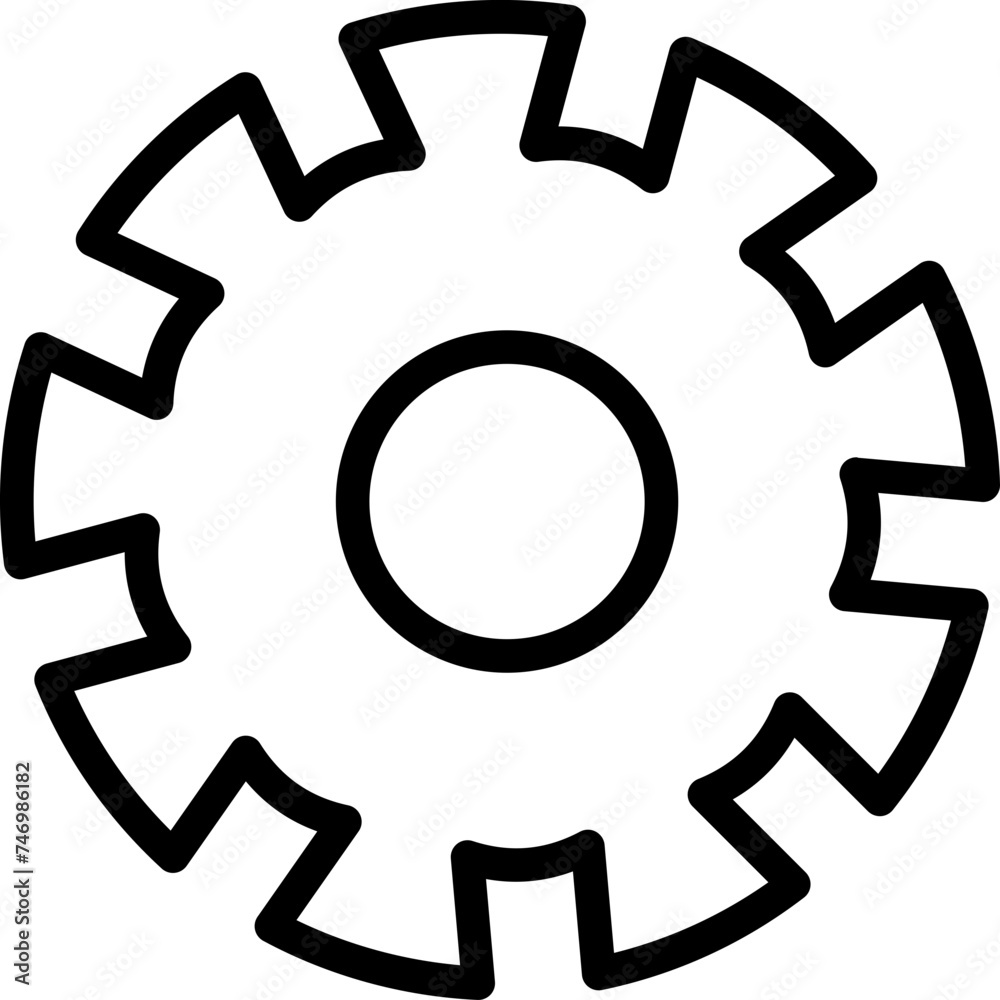 Line art Cogwheels or Setting icon in flat style. Line art Cogwheels or Setting icon in flat style.
