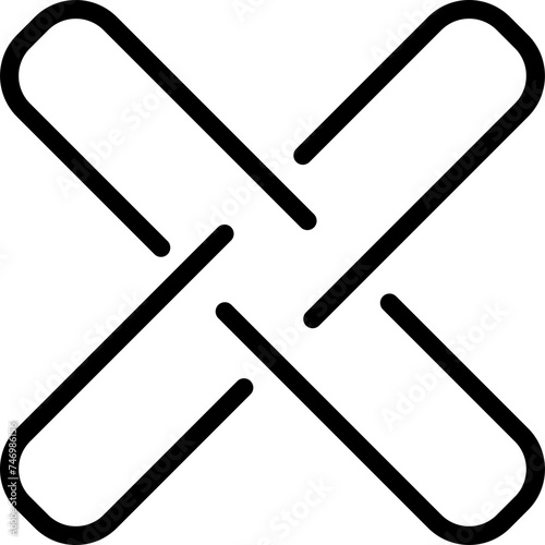 Line art illustration of Interlocking knot icon.