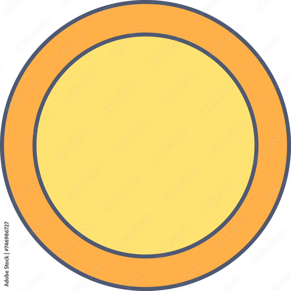 Illustration Of Plate Icon Or Symbol In Yellow Color.