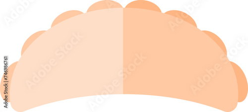 Indian Sweet (Gujia) Icon Or Symbol In Orange Color.