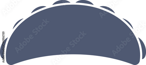 Indian Sweet (Gujia) Icon Or Symbol In Blue And White Color.
