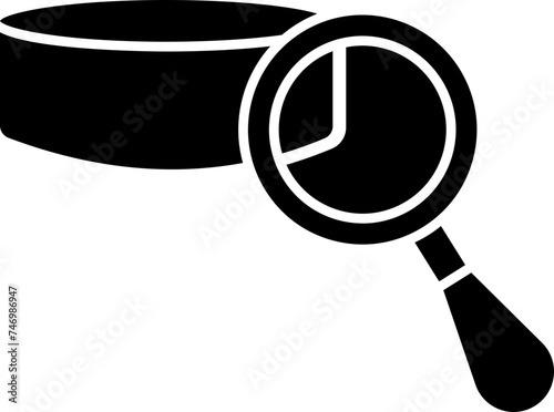 Hockey puck search glyph icon or symbol.