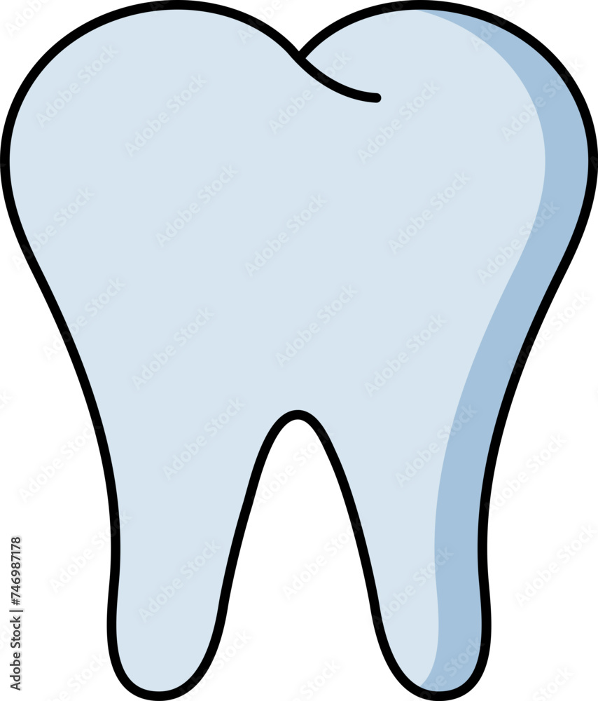 Obraz premium Flat Style Teeth icon in blue color.