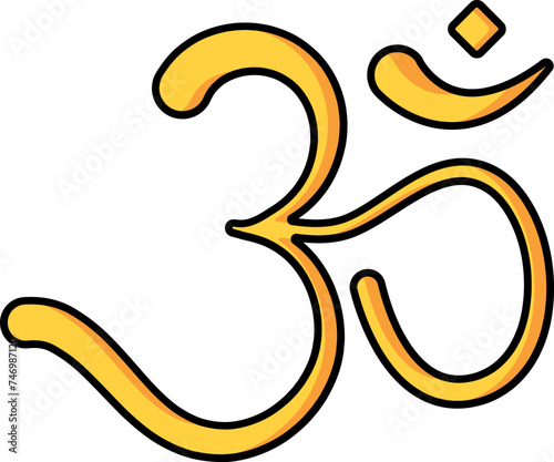 Om Symbol in yellow color.