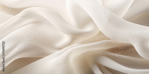 Abstract white and Taupe silk fabric, weave of cotton or linen satin fabric lies texture background. 